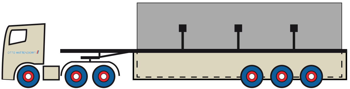 3-Achs Auflieger, Sattel-Auflieger offen